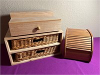 Lillian Vernon Wood Storage Box, Locking CD Box++