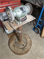 Bench grinder on heavy stand