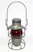 Armspear Manfg. Co. 1925 NY lantern with red globe