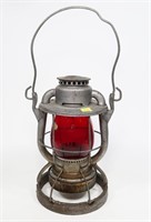 Dietz Vesta B & M lantern with Corning red glass