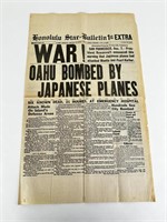 December 7 1941 Honolulu Star Bulletin Newspaper