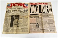 WW2 Japan Surrenders Newspapers