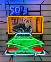 1950s Drive In Scene Neon Sign