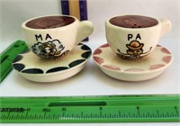 S&P shaker Japan Victoria Ceramics Ma & Pa teacups