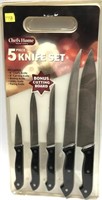 Chef's Home 5pc. knife set with cutting board