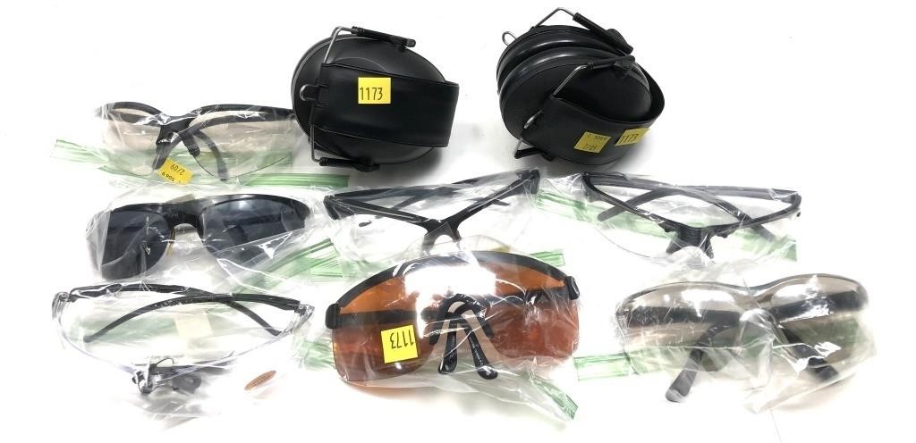 Lot: 7 assorted shooting/ Safety glasses and 2