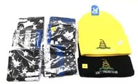 Lot: 2 "Don't Tread On Me" Knit Hats and 6 face
