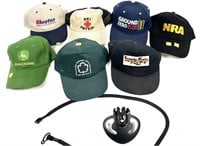 Lot: assorted hats, includes NRA, John Deere and