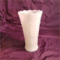 Teardrop milk glass vase