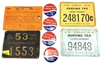 Lot, vintage NYS hunting tags circa 1959 and