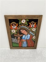 Ca 1920 Czech Religious Reverse Painting on Glass