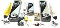 Lot, 5 vintage Zoli detach-o-lures in boxes