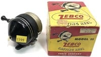Vintage Zebco 66 spinning reel with box