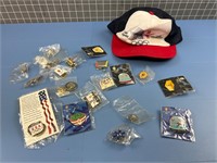 OLYMPIC PINS & HAT