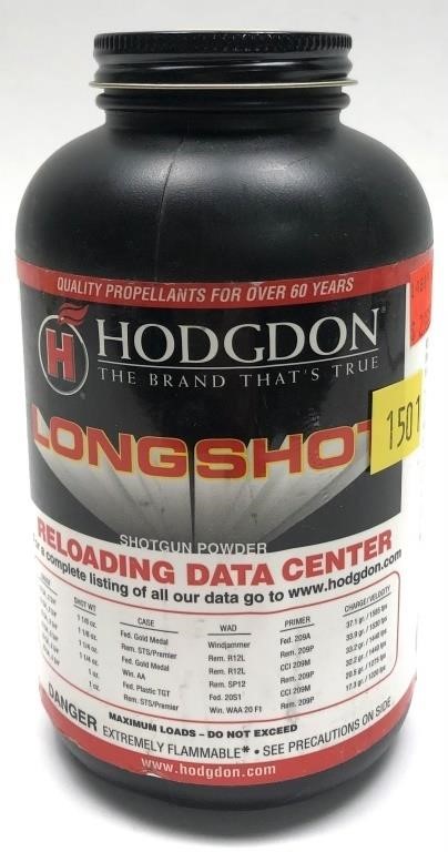 1 lb. bottle of Hodgdon Longshot shotgun powder,