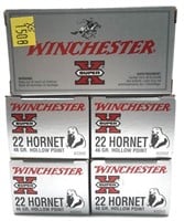 x5- Boxes of .22 Hornet 46-grain Winchester HP