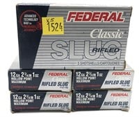 x5-Boxes of 12 Ga. 2.75" Federal HP rifled slugs -