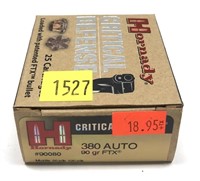 Box of .380 Auto 90-grain FTX Honady critical