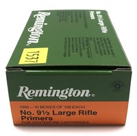 Case of 1,000 No. 9 1/2 large rifle primers,