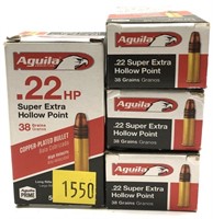 x4-Boxes of .22 LR. HP Aquila cartridges -x4 boxes