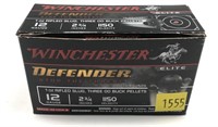 Box of 12 Ga. 2.75" Winchester Defender cartridges