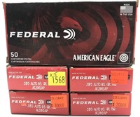 x5-Boxes of .380 Auto 95-grain FMJ Federal America