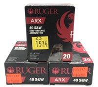 x3-Boxes of .40 S & W 97-grain Ruger self defense