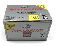 Box of 20 Ga. 2.75" Winchester rifled HP slugs, 15