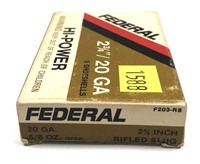 Box of 20 Ga. 2.75" Federal rifled slugs, 5 Rds.