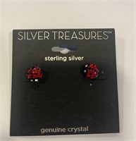 Silver Treasures Lady Bug Earrings