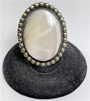 Large Vintage Sterling (HOB) Mexico Moonstone Ring