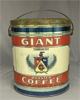 Giant Brand roasted coffee 5 lb, bail hdld tin