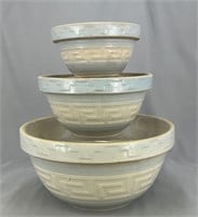 Set of 3 RW Greek Key bowls, 6", 8" & 11"