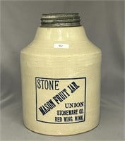 RW 1/2 gal Stone Mason fruit jar