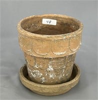 RW 4" flower pot w/under plate