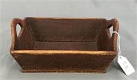 Early small wooden tray w/original red paint