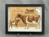 Souvenir De Laval Guernsey tin cows w/original