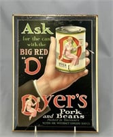 Dyer's Pork and Beans advertising tin sign