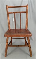 Wooden child's chair w/ "Compliments of Maddox