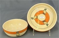 Roseville Juvenile Duck w/boots bowl & baby dish