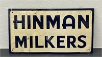 Hinman Milkers tin advertising sign