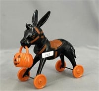 Halloween hard plastic donkey on wheels
