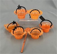Halloween lot of 6 hard plastic favor baskets AND