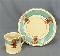 Roseville Juvenile Rabbit mug & plate