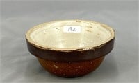 RW 4 1/2" shoulder bowl w/ brown glaze on side &