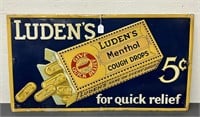 Luden's Cough Drops advertising tin sign