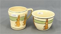 Roseville Juvenile Sitting Rabbit mug and custard