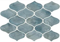 Blue Shimmer Arabesque Glossy Glass Wall Tile