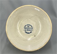 RW brown 9" shoulder bowl w/ "Tuckwood &