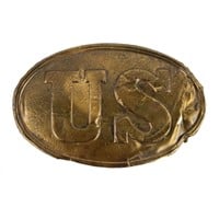 US Civil War Union 'US' Brass Belt Buckle